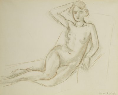 Nudo seduto su una sedia reclinabile; Nu Assis sur une Chaise Longue da Henri Matisse
