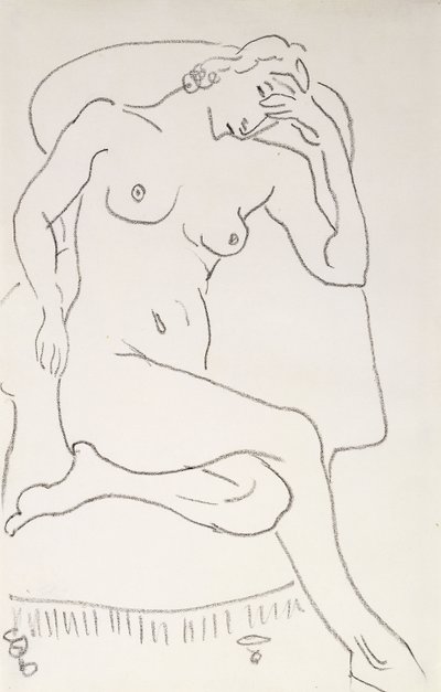 Donna nuda in poltrona, 1922-24 circa (matita su carta) da Henri Matisse
