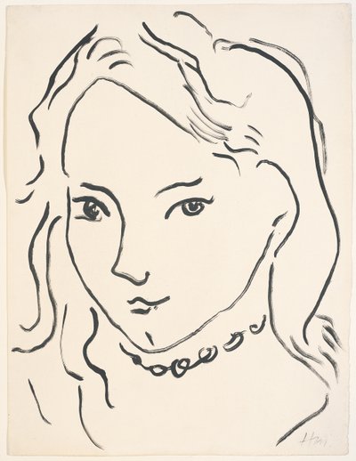 Ritratto di Marguerite, 1906-1907 circa (pennello e inchiostro di china su carta) da Henri Matisse