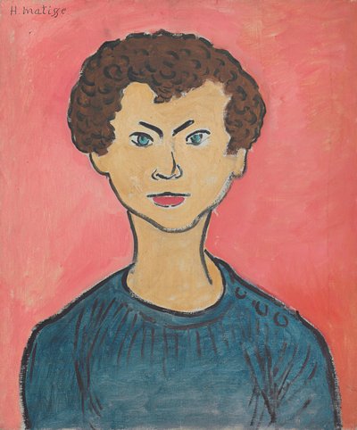 Ritratto con capelli ricci, maglione blu marino da Henri Matisse