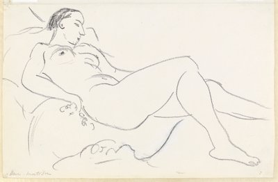 Nudo femminile reclinato (gesso bianco e nero su carta) da Henri Matisse