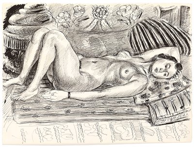 Nudo sdraiato su un reggiseno, 1926-1927 circa (penna e inchiostro di china su carta) da Henri Matisse