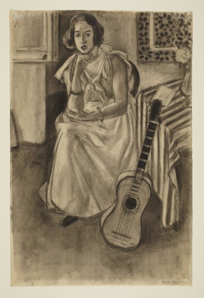 Modello seduto con chitarra da Henri Matisse