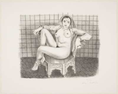 Giovane indù, seduto nudo su una sedia da Henri Matisse