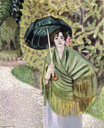 Donna con parasole verde da Henri Matisse