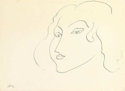 Testa di donna (penna e inchiostro su carta) da Henri Matisse