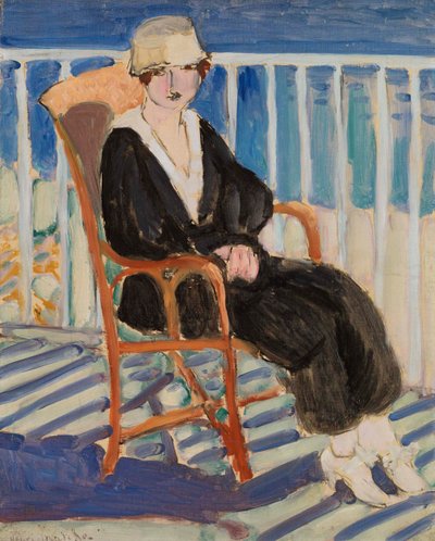 Giovane ragazza su un balcone sull