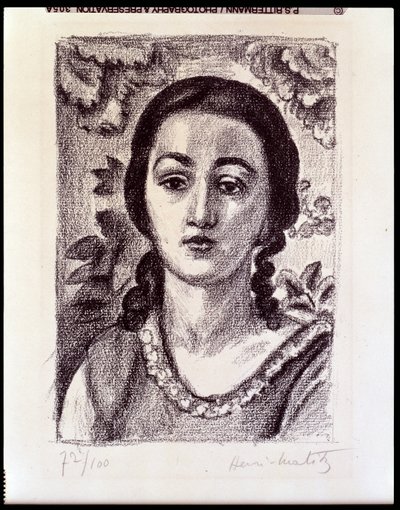 Giovane ragazza con riccioli castani da Henri Matisse