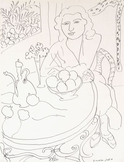 Giovane donna a tavola da Henri Matisse