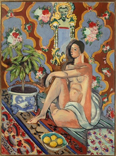 figura decorativa su sfondo ornamentale 1925 (olio su tela) da Henri Matisse