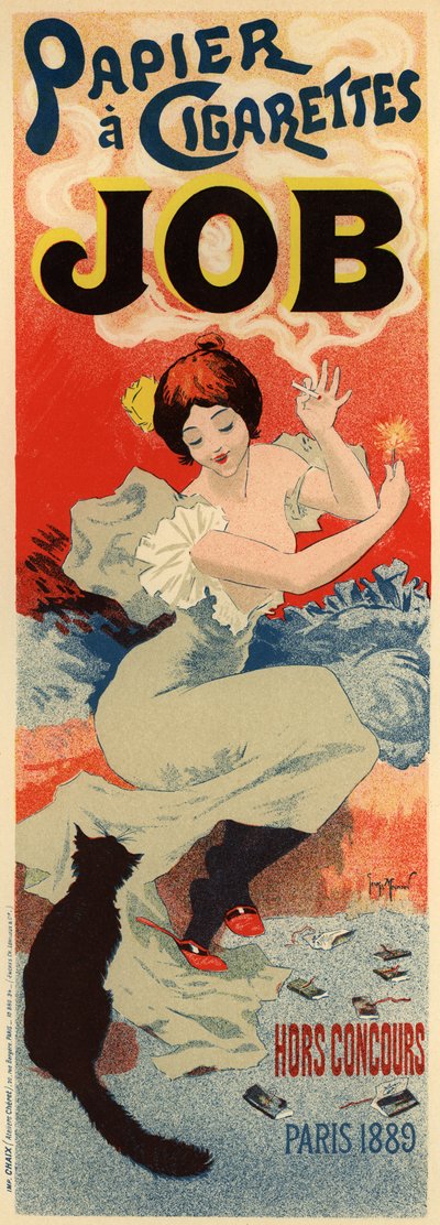Poster pubblicitario per la carta velina Job da Henri Meunier