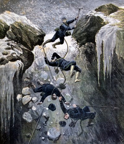 Un terribile incidente nelle Alpi, 1892 da Henri Meyer