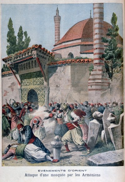 Un attacco a una moschea da parte degli armeni, 1895 da Henri Meyer