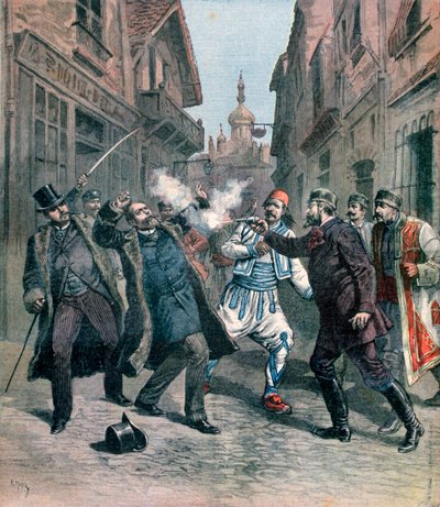 Assassinio di M Beltchef alla presenza di Mr Stambouloff, Bulgaria, 1891 da Henri Meyer