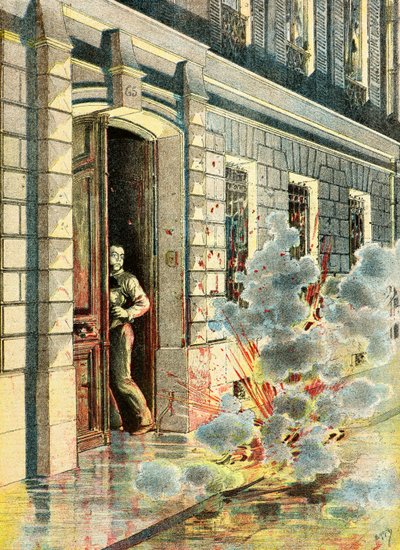 Esplosione di una bomba piazzata da un anarchico da Henri Meyer