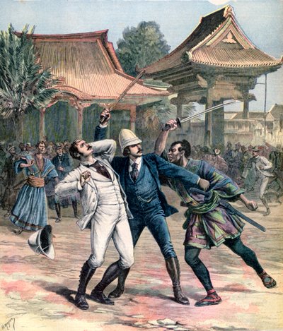 Tentato assassinio dello zarevic Nicola di Russia, Otsu, Giappone, 1891 da Henri Meyer