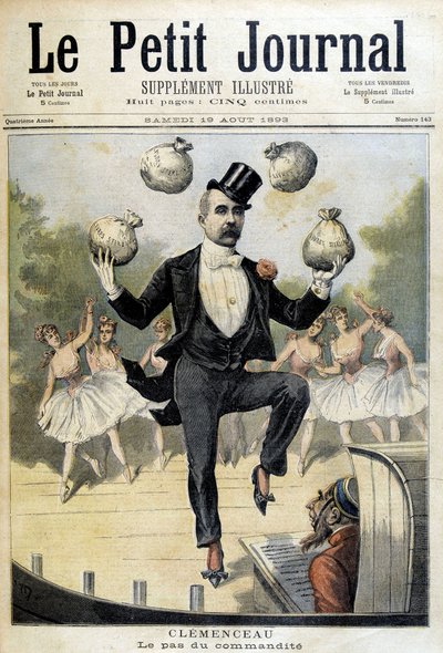 Georges Clemenceau che gioca con le Sterline - in "Le Petite Journal" del 19/08/1893 da Henri Meyer