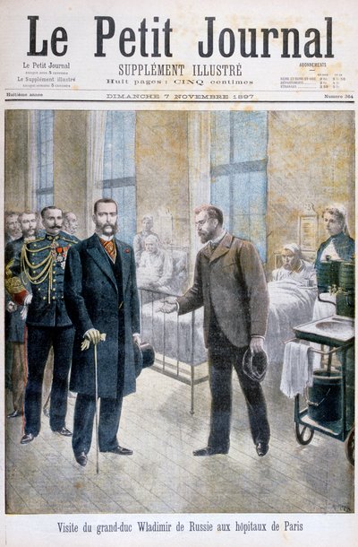 Il Granduca Vladimir di Russia visita un ospedale di Parigi da Henri Meyer