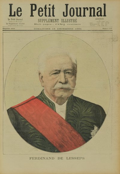 Ritratto di Ferdinand Marie de Lesseps (1805-94) da Le Petit Journal, 16 dicembre 1894 da Henri Meyer