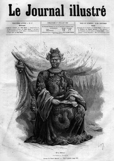 Ritratto di Tu-Duc (Tu Duc) (1830-1883) Imperatore di Annam (1848-1883) - Copertina di "The Illustrous Diary" del 1883 - Disegno di Henri Meyer (1844-1899) da Henri Meyer