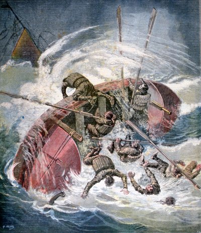 Salvataggio da un naufragio in una tempesta al largo di Les Sables-d