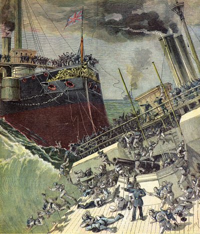 La nave inglese HMS Camperdown da Henri Meyer