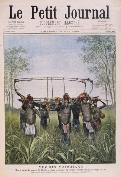 La missione Marchand che viaggia dal Congo al Nilo, da Le Petit Journal, 28 maggio 1899 da Henri Meyer