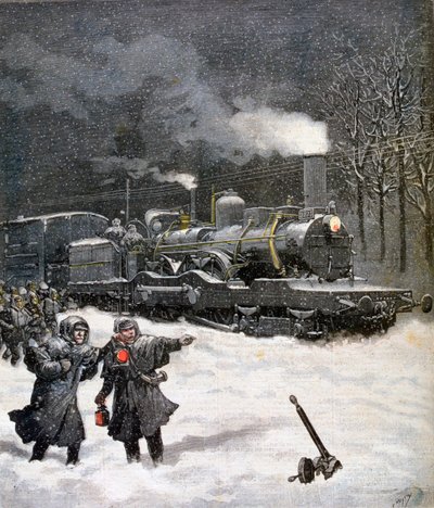 Treno bloccato dalla neve, Francia, 1892 da Henri Meyer