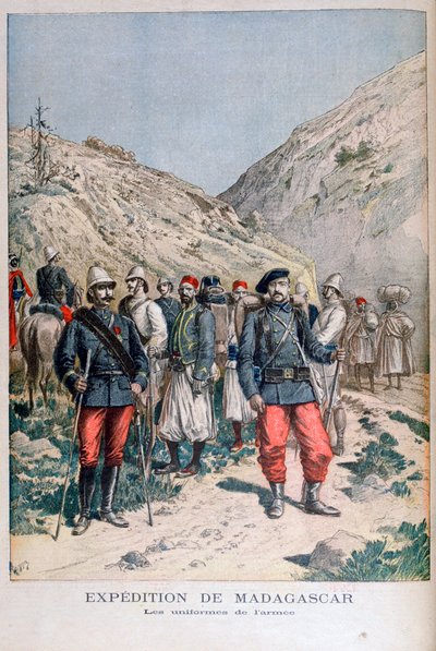 Uniformi della forza di spedizione francese in Madagascar, 1895 da Henri Meyer