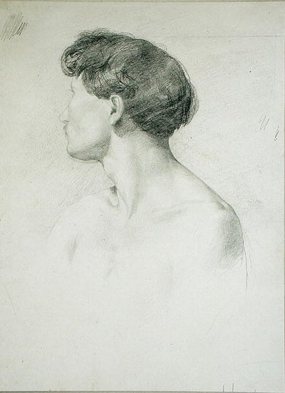 Uomo di profilo da Henri Michel Antoine Chapu