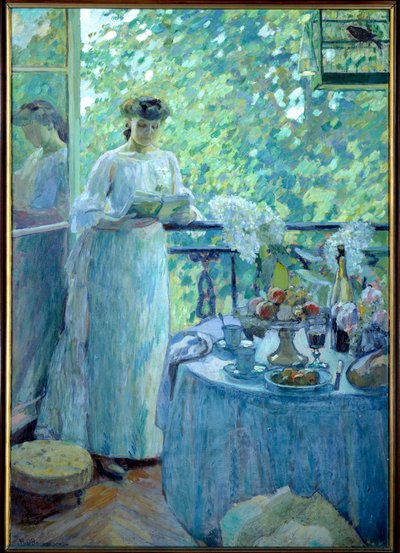 Madame O. sul balcone da Henri Ottmann