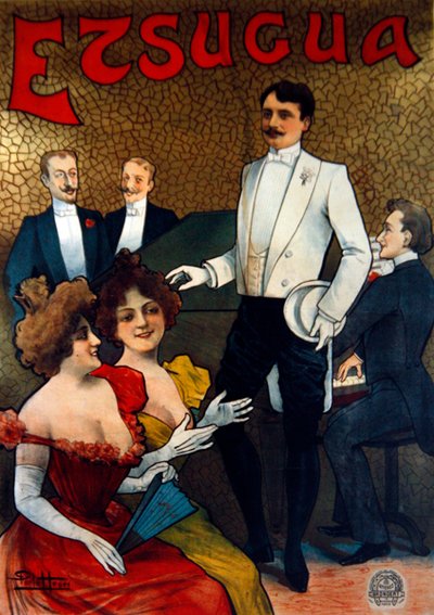 Poster pubblicitario del cantante francese, Etsugua, c.1890 da Henri Paolo