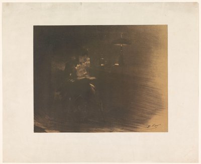 Stanza buia con una donna che legge da Henri Patrice Dillon (signed by artist)
