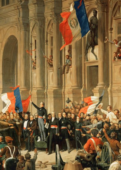 Rivoluzione del 1848: Il poeta Alphonse de Lamartine rifiuta la bandiera rossa dell