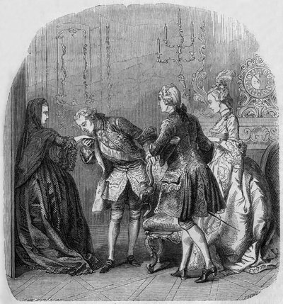 La principessa di Lamballe, re Luigi XV, Louis de Richelieu, contessa Jeanne du Barry da Henri Philippoteaux