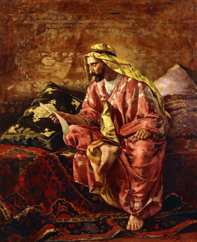 Un arabo che legge una lettera da Henri Pierre Hippolyte Dubois