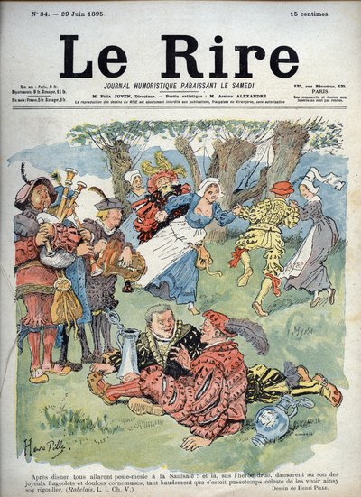 Divertimento campestre - Disegno umoristico di Charles Henri Pille (1844-1897) che illustra un passaggio di "Gargantua" di Rabelais. "Le Rire", 29 giugno da Henri Pille