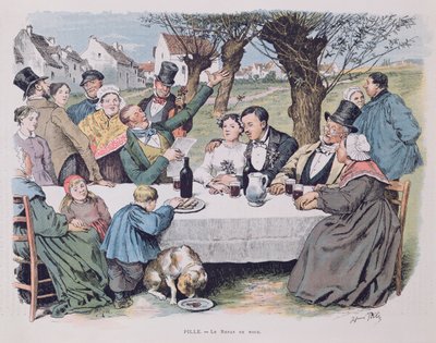 Celebrazione di nozze, fine XIX secolo da Henri Pille