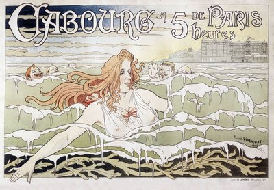 Cabourg a 5 ore da Parigi - Poster pubblicitario di Privat Livemont da Henri Henri Antoine Théodore Livemont