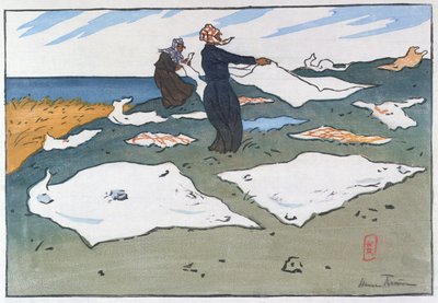 Lavandaie Bretonne al Mare, c.1900 da Henri Rivière