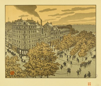 Dal boulevard de Clichy [Le trentasei vedute della Torre Eiffel] da Henri Rivière
