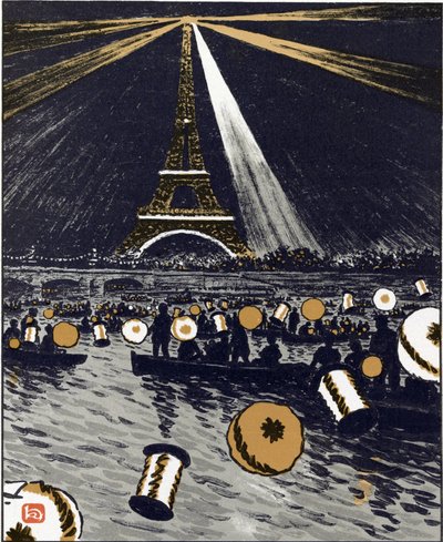 Festeggiamenti sulla Senna, 14 luglio (Da Trenta-Six Vedute della Torre Eiffel) da Henri Rivière