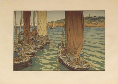 Partenza delle barche a Tréboul da Henri Rivière