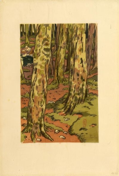 Lavatoio nel bosco a Loguivy da Henri Rivière