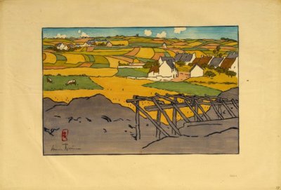 Il Villaggio di La Chapelle visto dai Tertres (Saint-Briac) da Henri Rivière