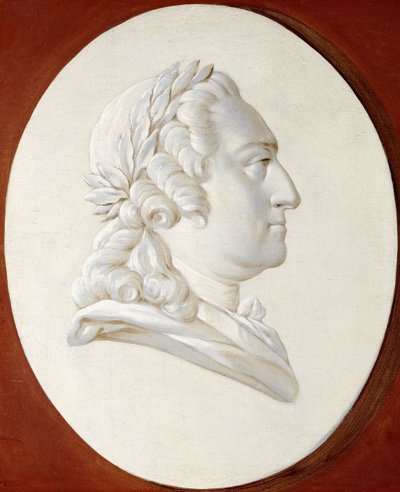 Ritratto di Re Luigi XV, busto, in un ovale dipinto, un medaglione trompe l