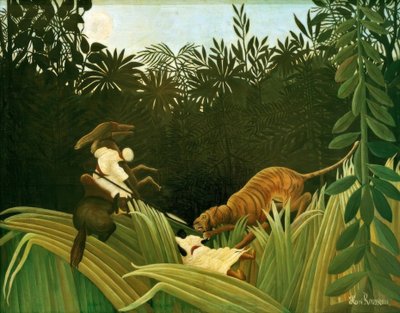 Esploratori attaccati da una tigre da Henri Rousseau