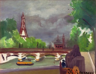 Schizzo, vista della Torre Eiffel e del Trocadéro da Henri Rousseau