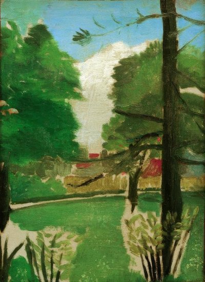 Schizzo, vista del parco Montsouris da Henri Rousseau