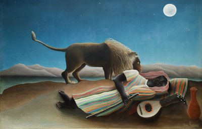 Francese:  La Bohémienne endormie La zingara addormentata da Henri Rousseau